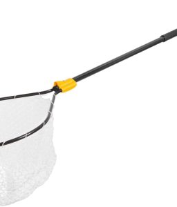 Frabill Conservation Telescoping Handle Net | Teardrop Hoop Size: 23" X 26" | Telescoping Handle: 35-60" | Netting: Tangle-Free Micromesh | Net Depth: 22",Black/Yellow